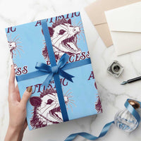 Funny Autistic Princess Wrapping Paper Roll Autism Awareness Opposum