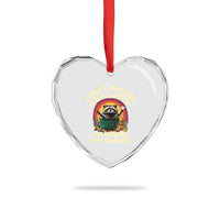Funny Autistic Raccoon Meme Heart Crystal Glass Ornament I Don't Struggle With Autism - Wonder Print Shop