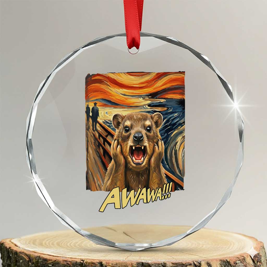 Funny Awawa Hyrax Crystal Glass Ornament The Scream Art Oddly Specific Meme Animal