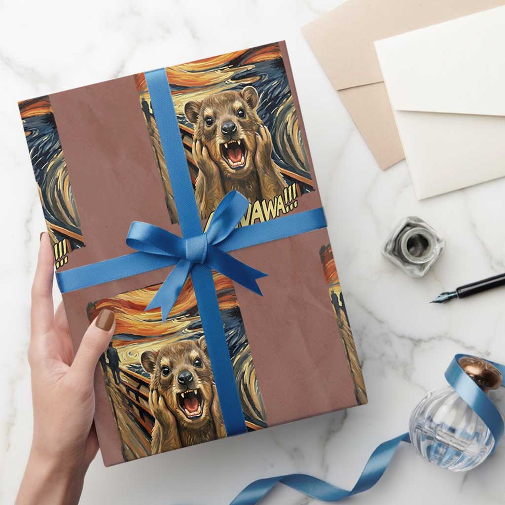 Funny Awawa Hyrax Wrapping Paper Roll The Scream Art Oddly Specific Meme Animal
