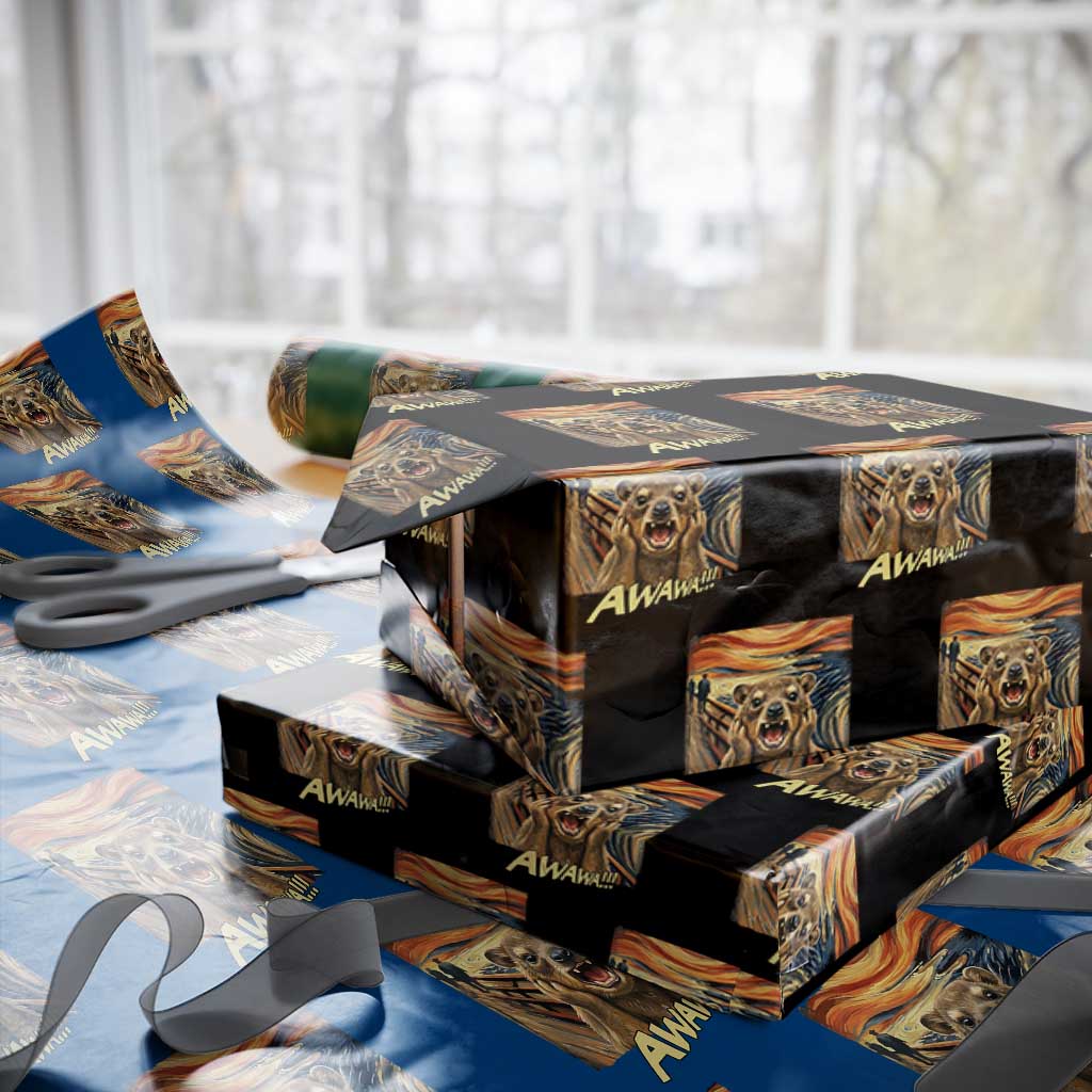 Funny Awawa Hyrax Wrapping Paper Roll The Scream Art Oddly Specific Meme Animal