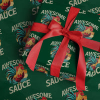 Funny Awesome Sauce Rooster Wrapping Paper Roll Vintage Retro Chicken - Wonder Print Shop
