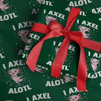 Funny Axolotl Ice Skating Wrapping Paper Roll I Axel Alotl Winter Sport - Wonder Print Shop