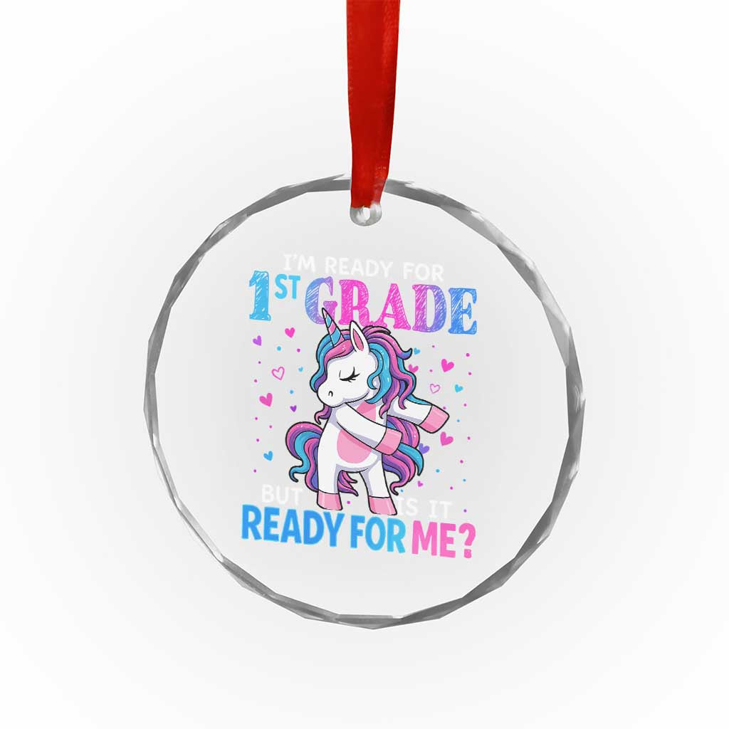 Funny Back To School 1st Grade Crystal Glass Ornament First Grade Unicorn Girls TS10