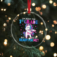 Funny Back To School 1st Grade Crystal Glass Ornament First Grade Unicorn Girls TS10