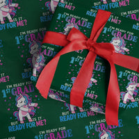 Funny Back To School 1st Grade Wrapping Paper Roll First Grade Unicorn Girls - Wonder Print Shop
