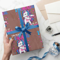 Funny Back To School 1st Grade Wrapping Paper Roll First Grade Unicorn Girls - Wonder Print Shop
