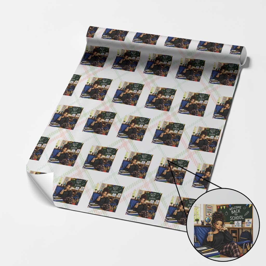 Funny Back To School Doll Face Meme Wrapping Paper Roll Coffee Teacher Gift