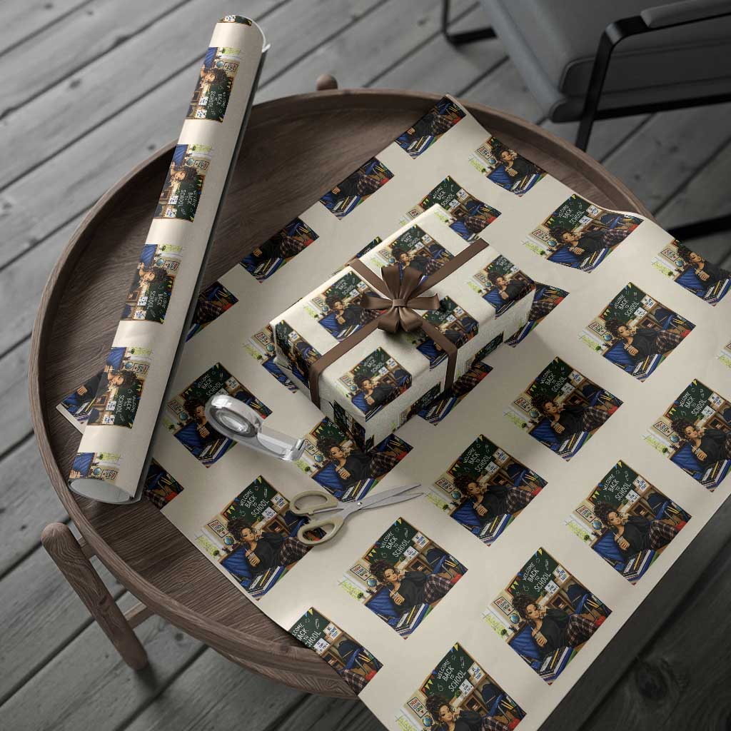 Funny Back To School Doll Face Meme Wrapping Paper Roll Coffee Teacher Gift