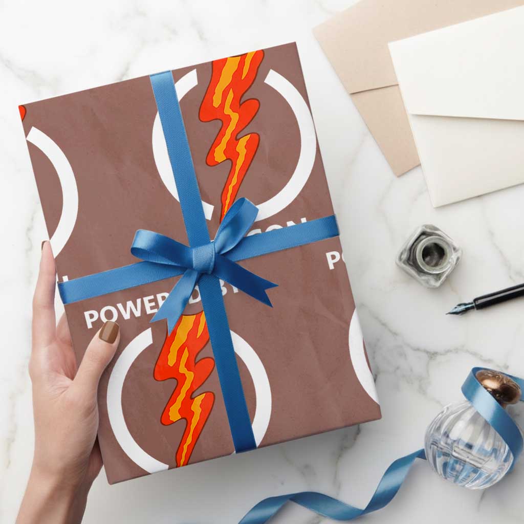Funny Bacon Lover Wrapping Paper Roll Powered By Bacon Cured Pork Master
