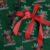 Funny Bah Humbug Christmas Pirate Wrapping Paper Roll - Wonder Print Shop