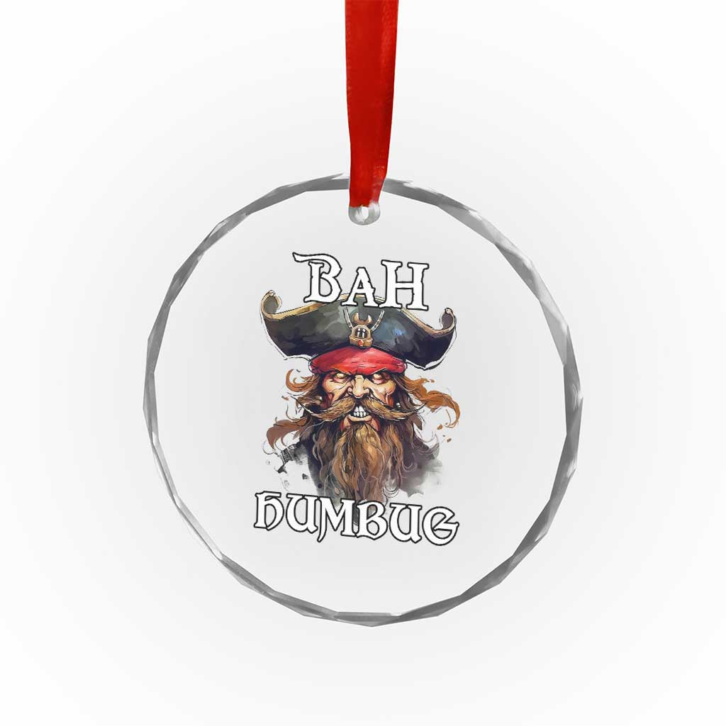 Funny Bah Humbug Xmas Pirate Crystal Glass Ornament TS11