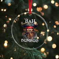 Funny Bah Humbug Xmas Pirate Crystal Glass Ornament TS11