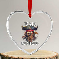 Funny Bah Humbug Xmas Pirate Heart Crystal Glass Ornament - Wonder Print Shop
