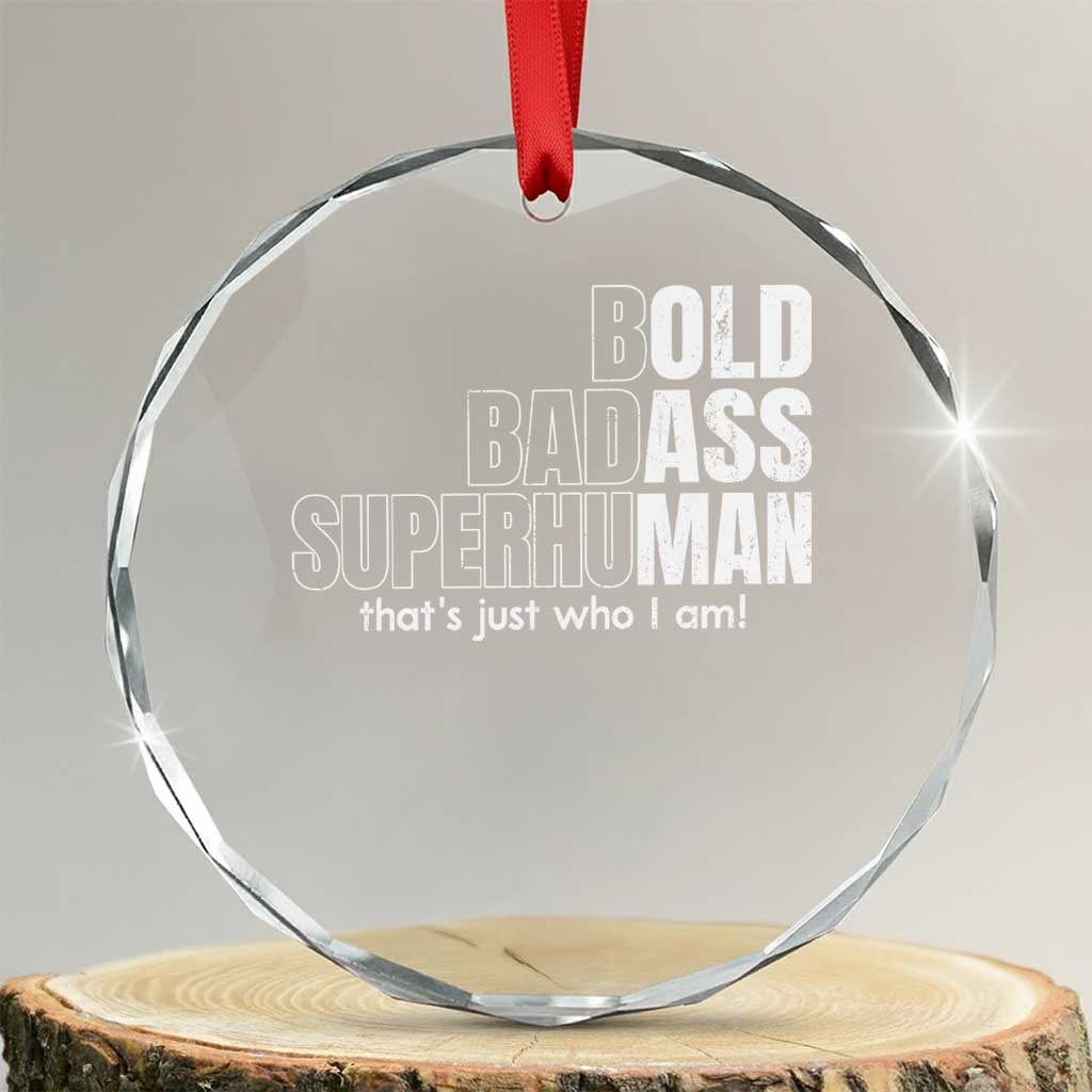 Funny Bald Dad Crystal Glass Ornament Old Man Saying Gag Gift Fathers Day - Wonder Print Shop