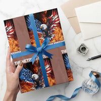 Funny Bald Eagle 4th of July Wrapping Paper Roll The Metric System Cant Measure Freedom American Flag - Wonder Print Shop