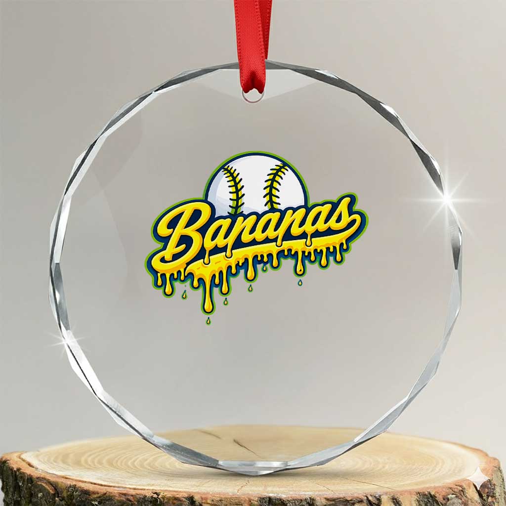 Funny Banana Baseball Crystal Glass Ornament Sports Team Baseball Drip Ice Cream Style