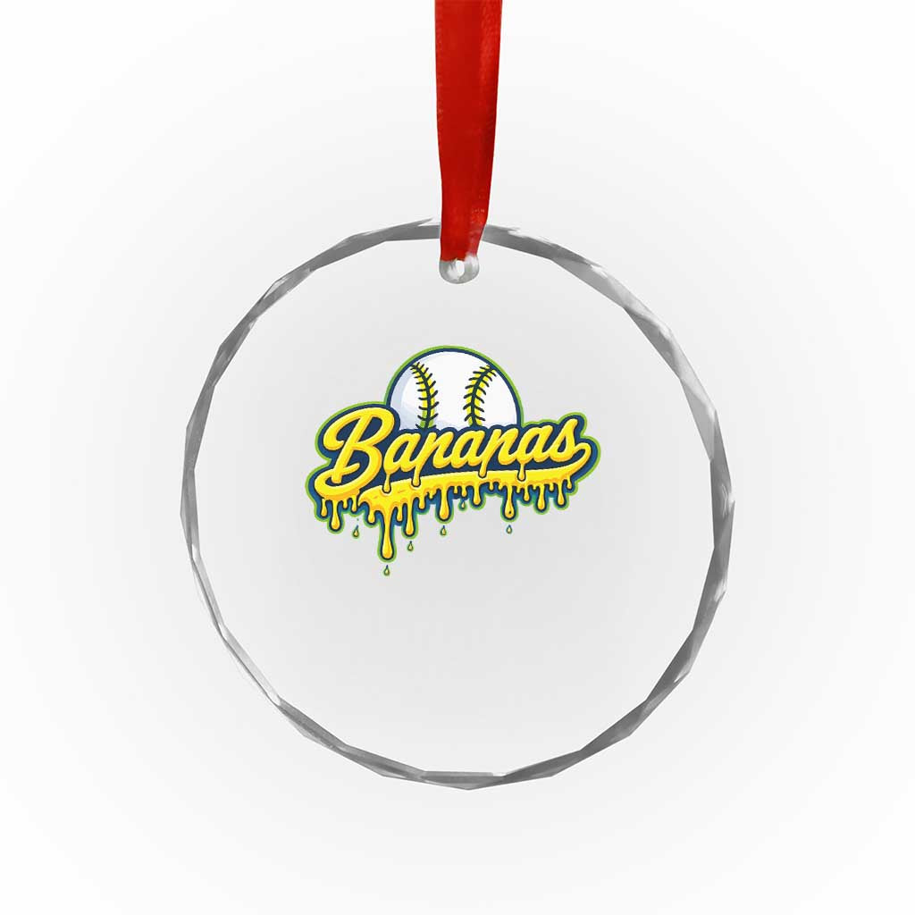 Funny Banana Baseball Crystal Glass Ornament Sports Team Baseball Drip Ice Cream Style