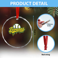 Funny Banana Baseball Crystal Glass Ornament Sports Team Baseball Drip Ice Cream Style
