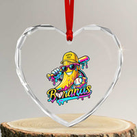 Funny Banana Baseball Drip Heart Crystal Glass Ornament Lets Go Bananas Ice Cream Dripping Sport