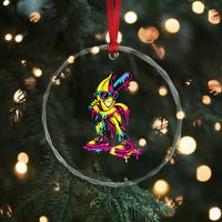 Funny Banana Baseball Drip Ice Cream Splatter Crystal Glass Ornament