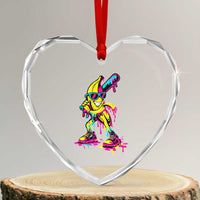 Funny Banana Baseball Drip Ice Cream Splatter Heart Crystal Glass Ornament
