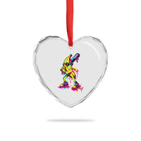 Funny Banana Baseball Drip Ice Cream Splatter Heart Crystal Glass Ornament