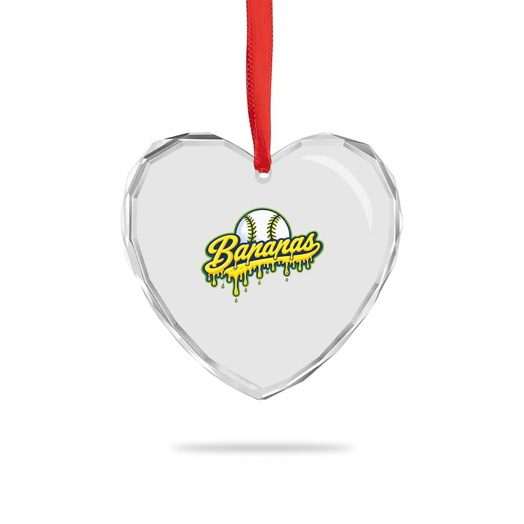 Funny Banana Baseball Heart Crystal Glass Ornament Sports Team Baseball Drip Ice Cream Style