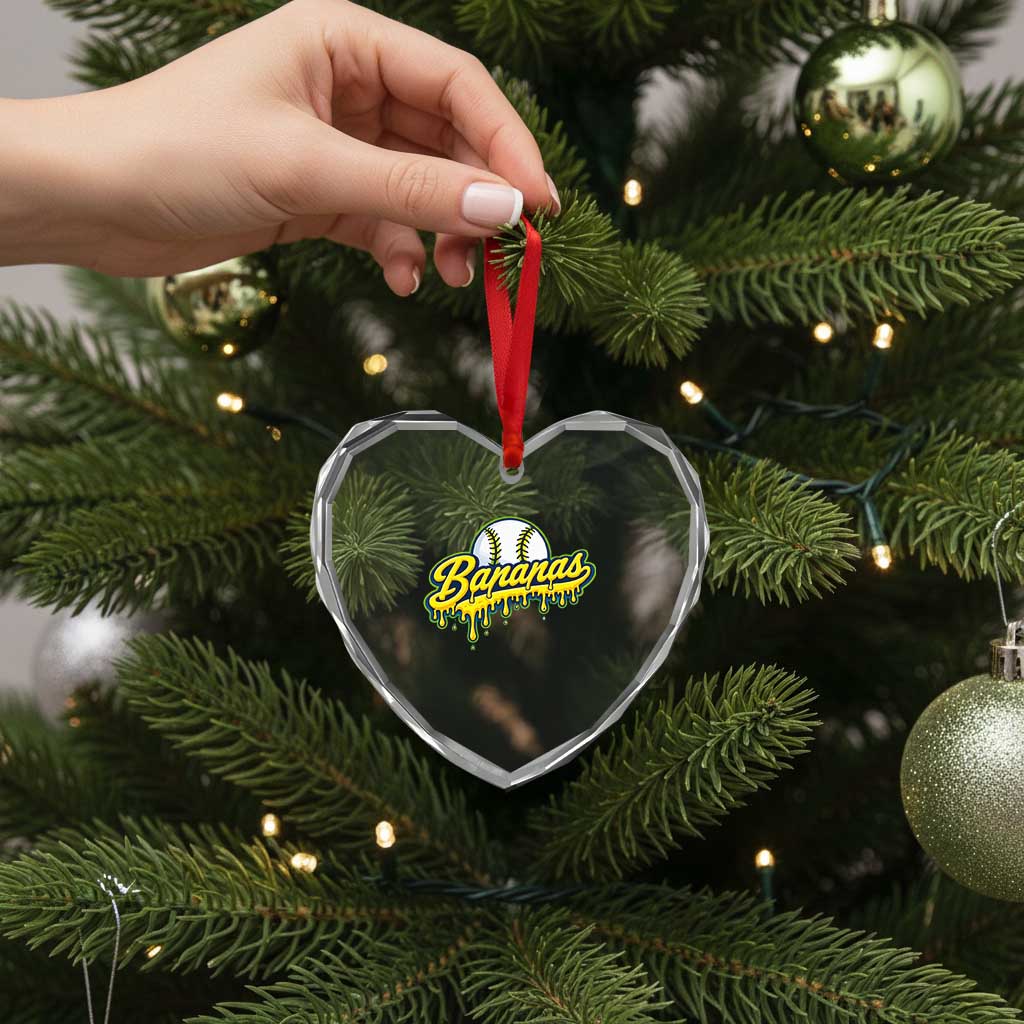 Funny Banana Baseball Heart Crystal Glass Ornament Sports Team Baseball Drip Ice Cream Style