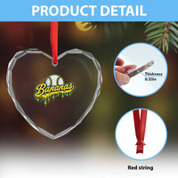 Funny Banana Baseball Heart Crystal Glass Ornament Sports Team Baseball Drip Ice Cream Style