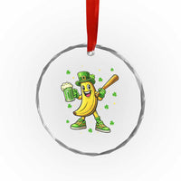 Funny Banana Baseball Player Gift Crystal Glass Ornament St Patricks Day