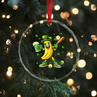 Funny Banana Baseball Player Gift Crystal Glass Ornament St Patricks Day