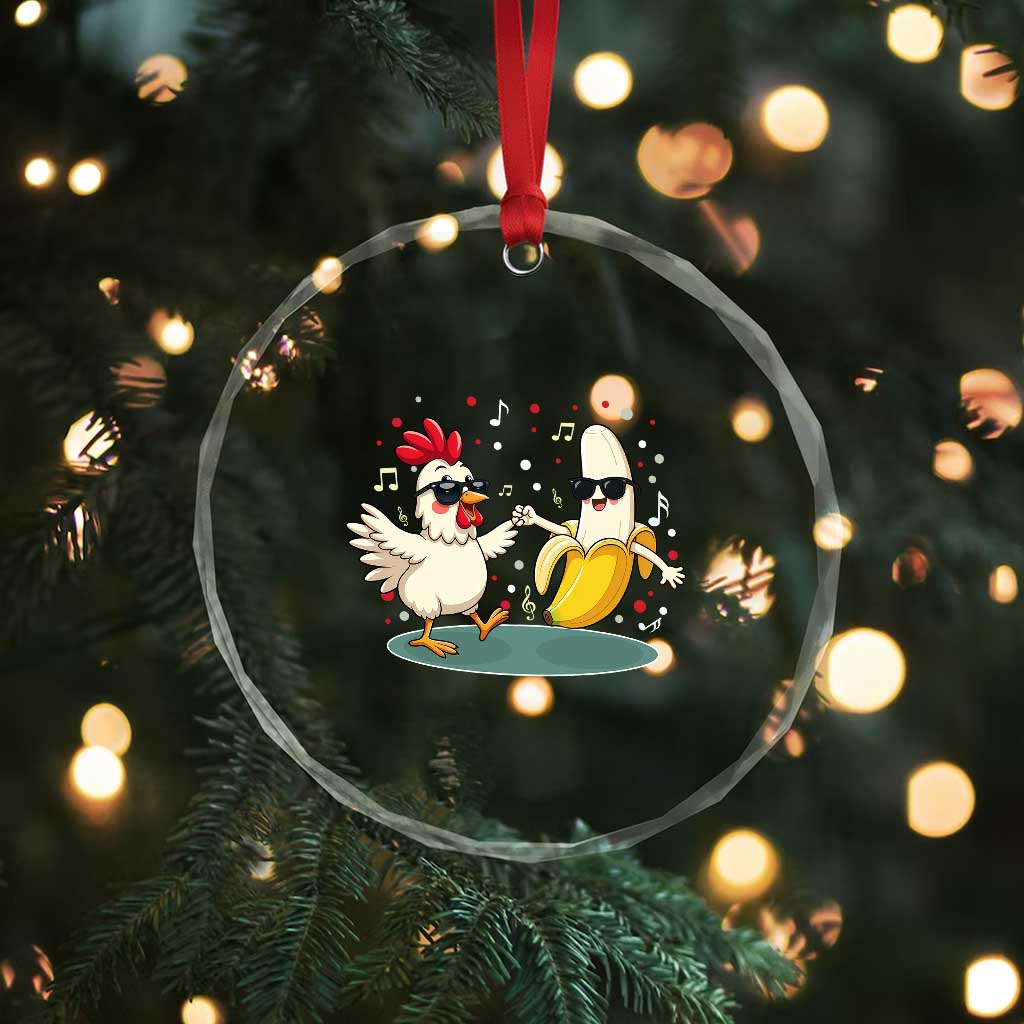Funny Banana Chicken Dance Crystal Glass Ornament Chaos Dance Meme Graphic
