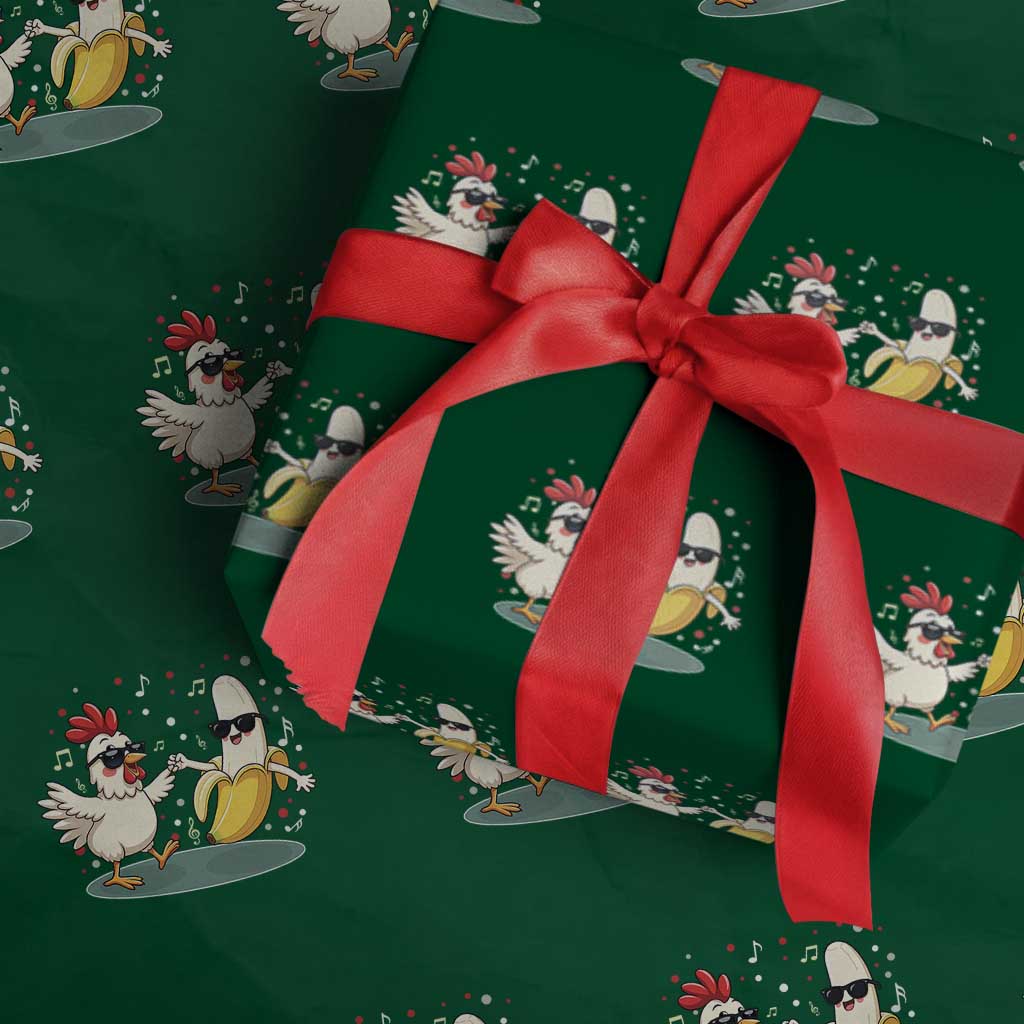 Funny Banana Chicken Dance Wrapping Paper Roll Chaos Dance Meme Graphic