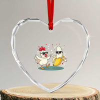 Funny Banana Chicken Dance Heart Crystal Glass Ornament Chaos Dance Meme Graphic