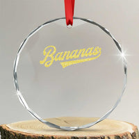 Funny Banana Pattern Typography Crystal Glass Ornament Retro Throwback Fruit Lover
