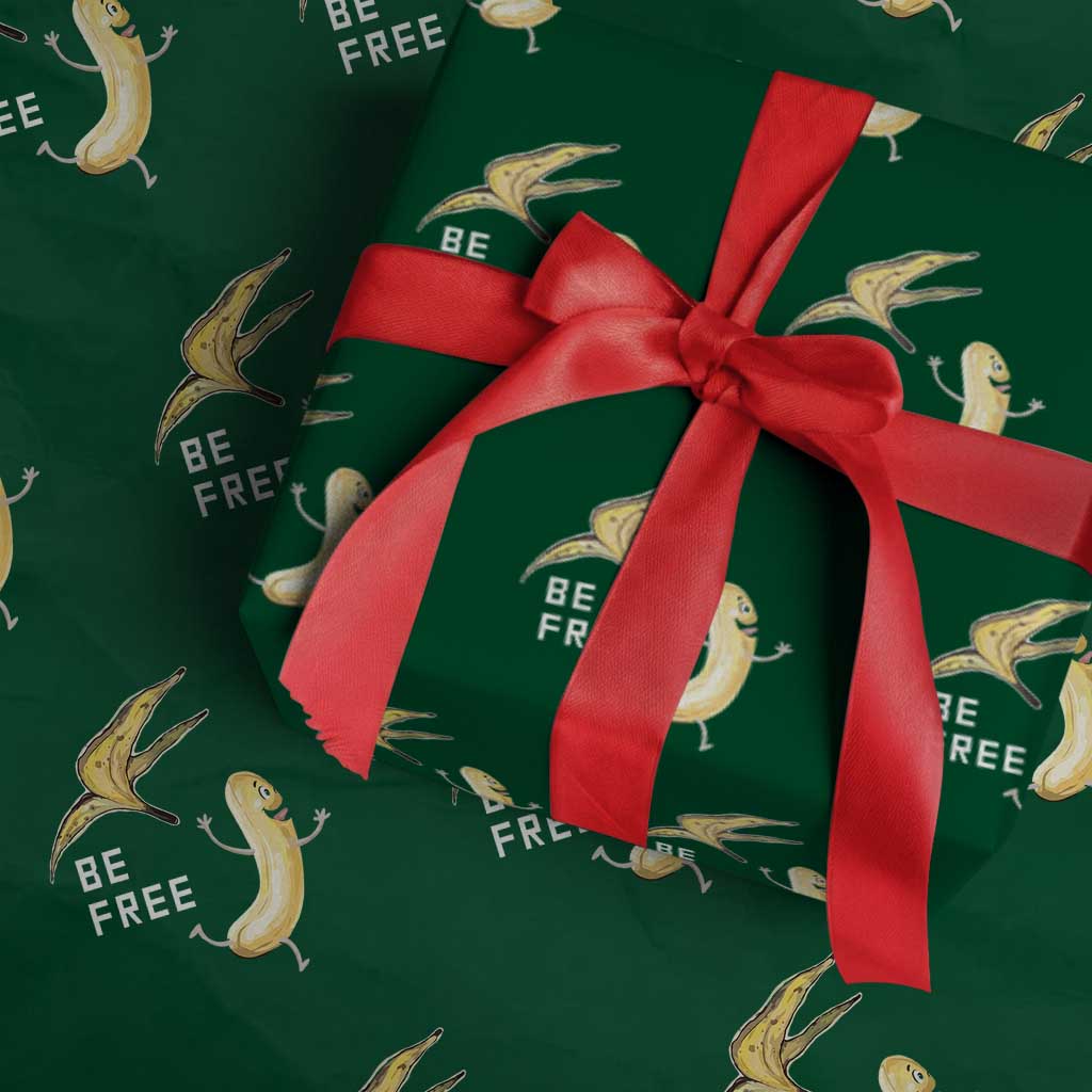 Funny Banana Striptease Be Free Graphic Wrapping Paper Roll