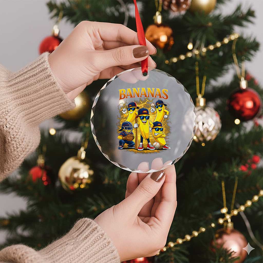 Funny Bananas Crystal Glass Ornament Lets Go Banana Cute Banana Lovers Bootleg