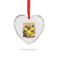 Funny Bananas Heart Crystal Glass Ornament Lets Go Banana Cute Banana Lovers Bootleg