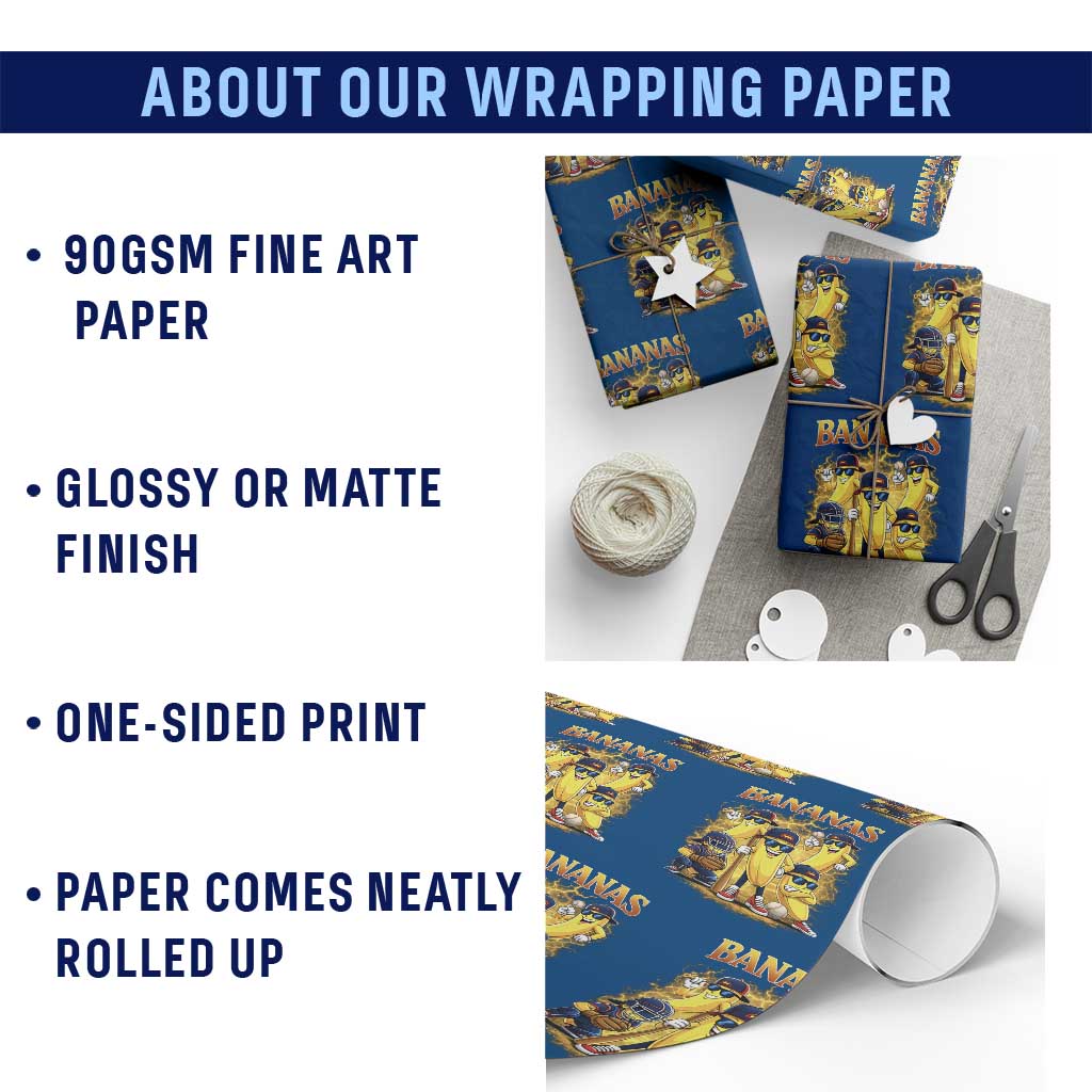 Funny Bananas Wrapping Paper Roll Lets Go Banana Cute Banana Lovers Bootleg