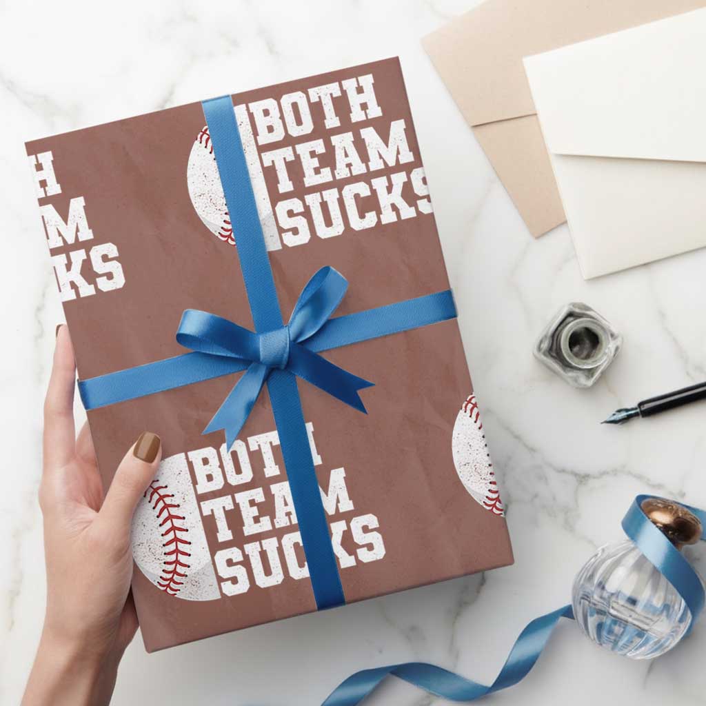 Funny Baseball Wrapping Paper Roll Both Teams Sucks Meme