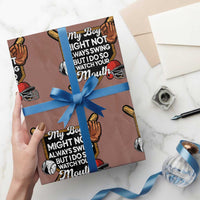 Funny Baseball Wrapping Paper Roll My Boy Might Not Always Swing But I Do So Watch Your Mouth