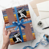 Funny Baseball Wrapping Paper Roll My Boy Might Not Always Swing But I Do So Watch Your Mouth Retro Vintage