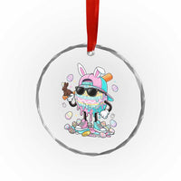 Funny Baseball Easter Crystal Glass Ornament Drip Ice Cream Bunny Easter