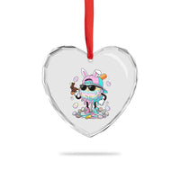 Funny Baseball Easter Heart Crystal Glass Ornament Drip Ice Cream Bunny Easter
