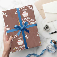 Funny Baseball Food Fans Wrapping Paper Roll Im Just Here for The Snacks Hot Dog