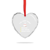 Funny Baseball Food Fans Heart Crystal Glass Ornament Im Just Here for The Snacks Hot Dog