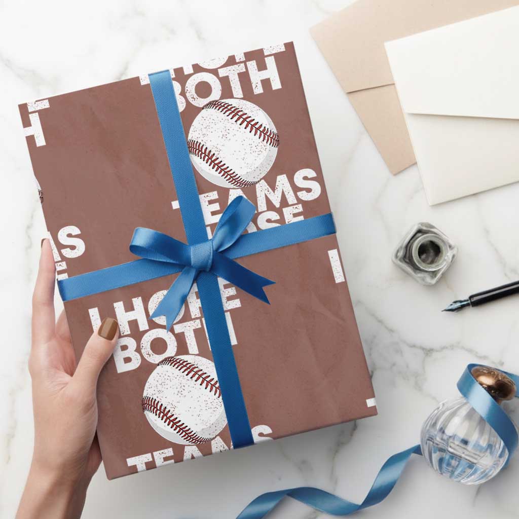 Funny Baseball Meme Wrapping Paper Roll I Just Hope Both Teams Lost
