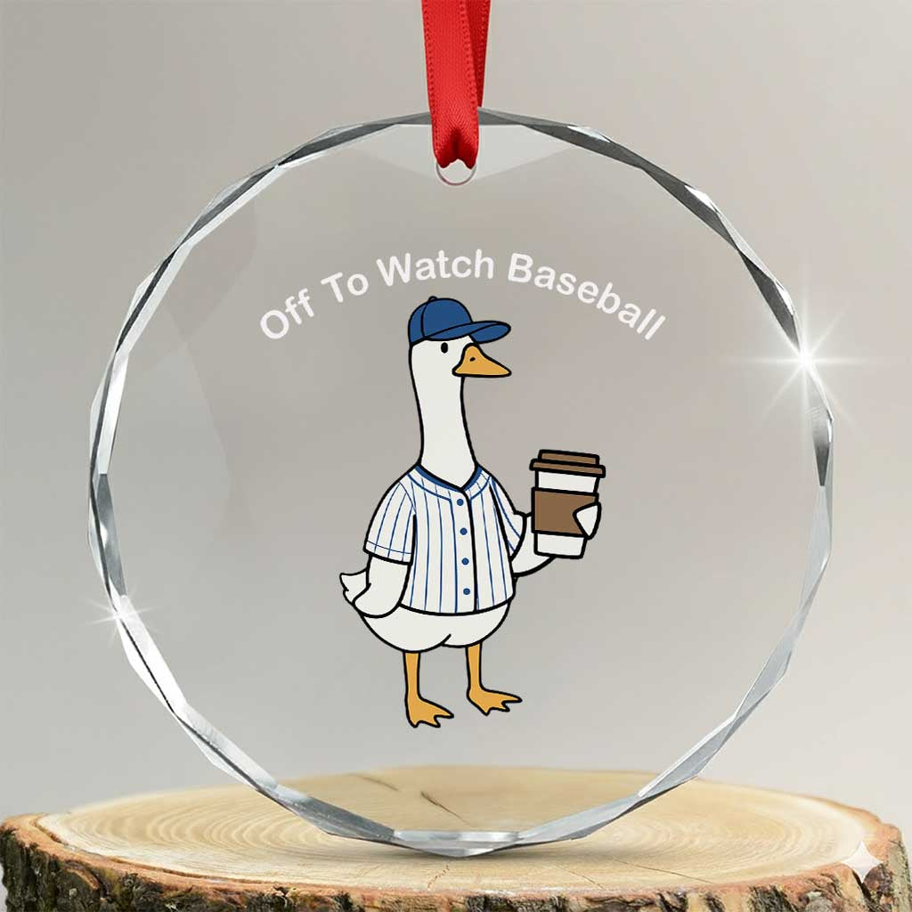Funny Baseball Mom Goose Crystal Glass Ornament Funny Sports Game Day