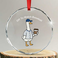 Funny Baseball Mom Goose Crystal Glass Ornament Funny Sports Game Day